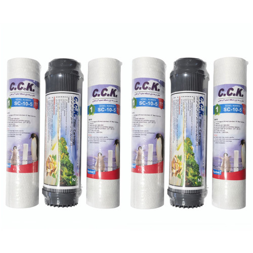 فیلتر دستگاه تصفیه آب خانگی سی سی کا مدل P+U+P مجموعه 6 عددی