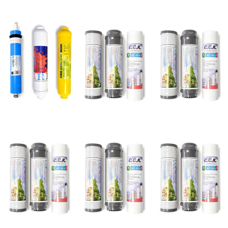 فیلتر دستگاه تصفیه آب خانگی سی سی کا مدل F-55 مجموعه 18 عددی