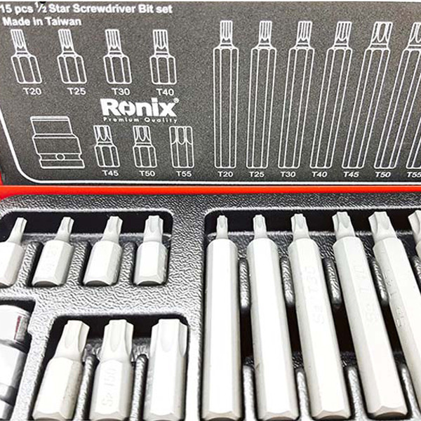 آچار بکس ستاره ای رونیکس مدل RH-2696 مجموعه 15 عددی