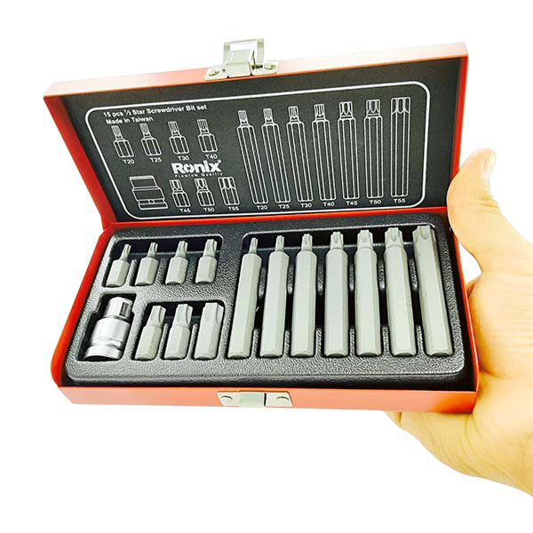 آچار بکس ستاره ای رونیکس مدل RH-2696 مجموعه 15 عددی