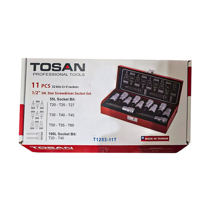 آچار بکس توسن مدل T1253-11T مجموعه 11 عددی