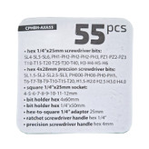 سری پیچ گوشتی کرون مدل CPHBH-AXA55 مجموعه 55 عددی