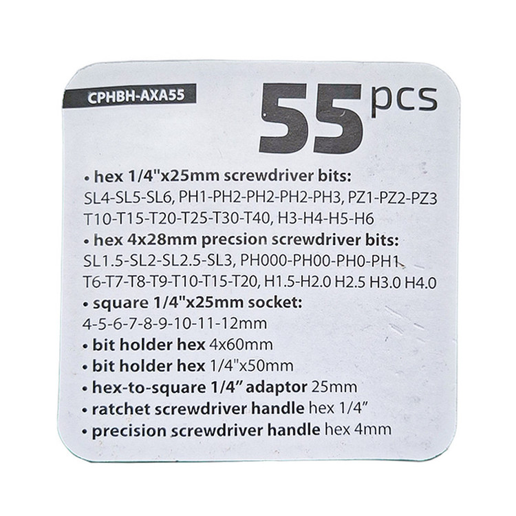 سری پیچ گوشتی کرون مدل CPHBH-AXA55 مجموعه 55 عددی