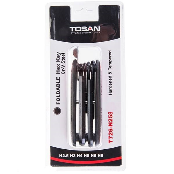 مجموعه 6 عددی آچار آلن تاشو توسن مدل T726-N258