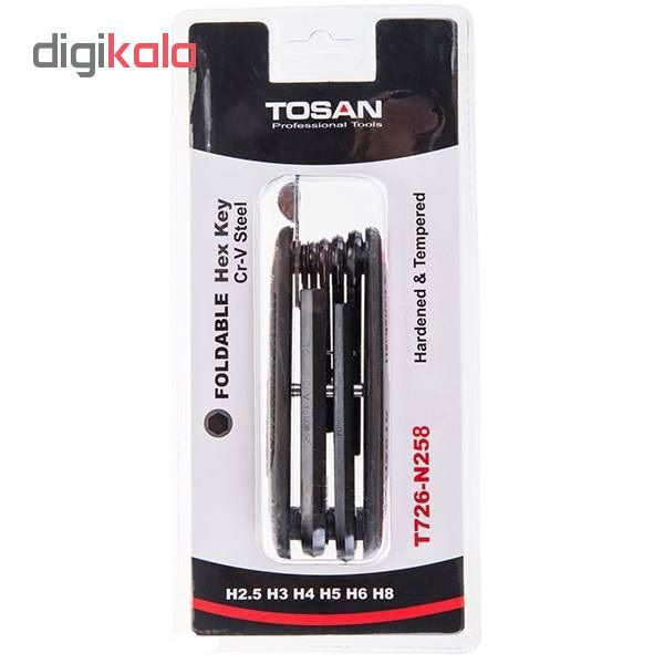 مجموعه 6 عددی آچار آلن تاشو توسن مدل T726-N258