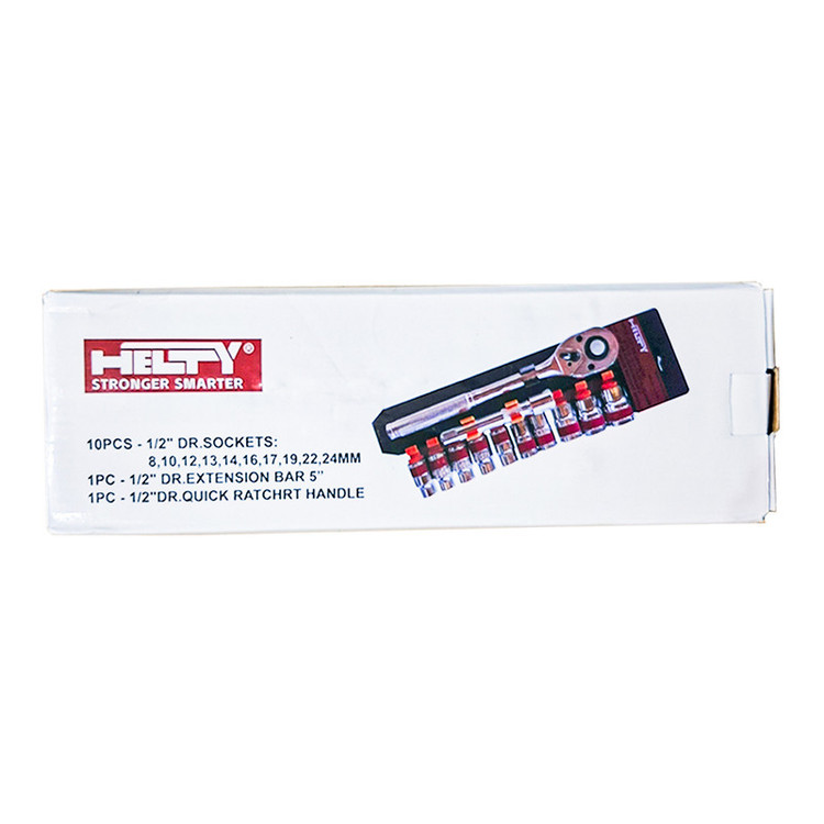 آچار بکس ریلی هلتی مدل HELTY-012 CH سایز 1/2 اینچ مجموعه 12 عددی