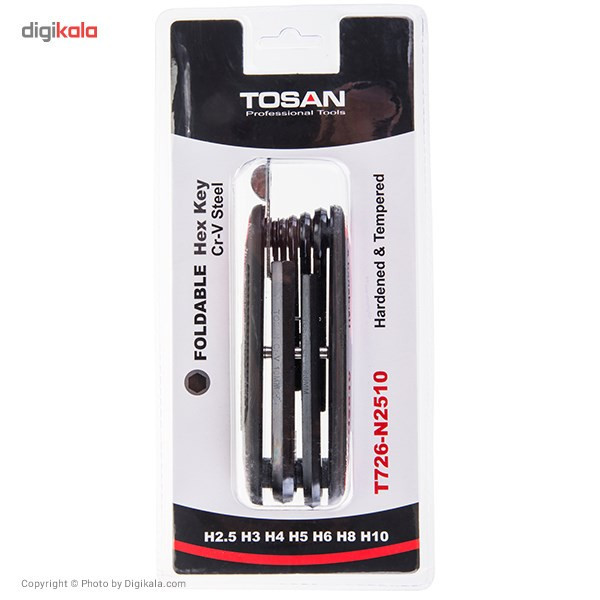 مجموعه 7 عددی آچار آلن تاشو توسن مدل T726-N2510