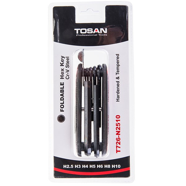 مجموعه 7 عددی آچار آلن تاشو توسن مدل T726-N2510