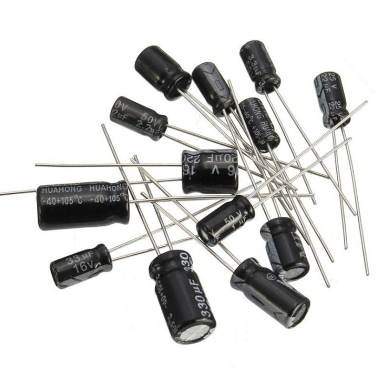 خازن الکترولیتی 220uf 25v بسته 10 عددی