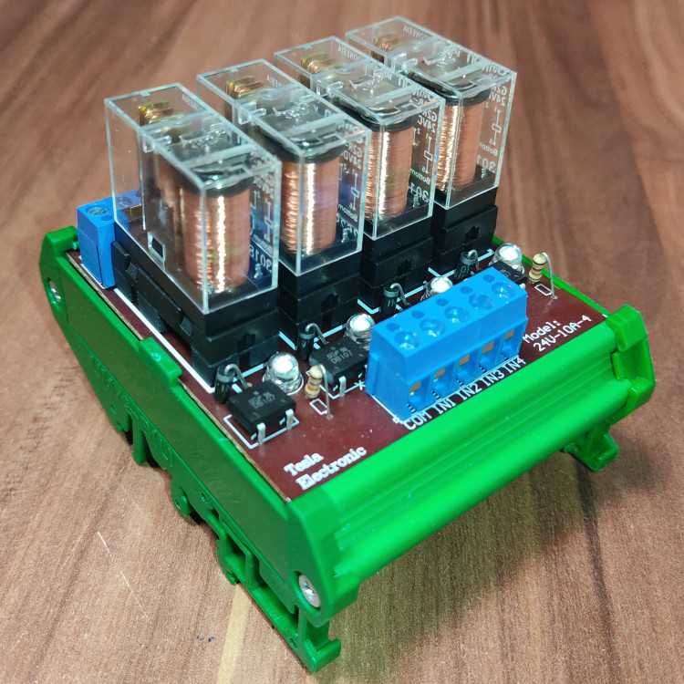 کارت رله 24 ولت 10 آمپر 4 کاناله مدل 24V-10A-4
