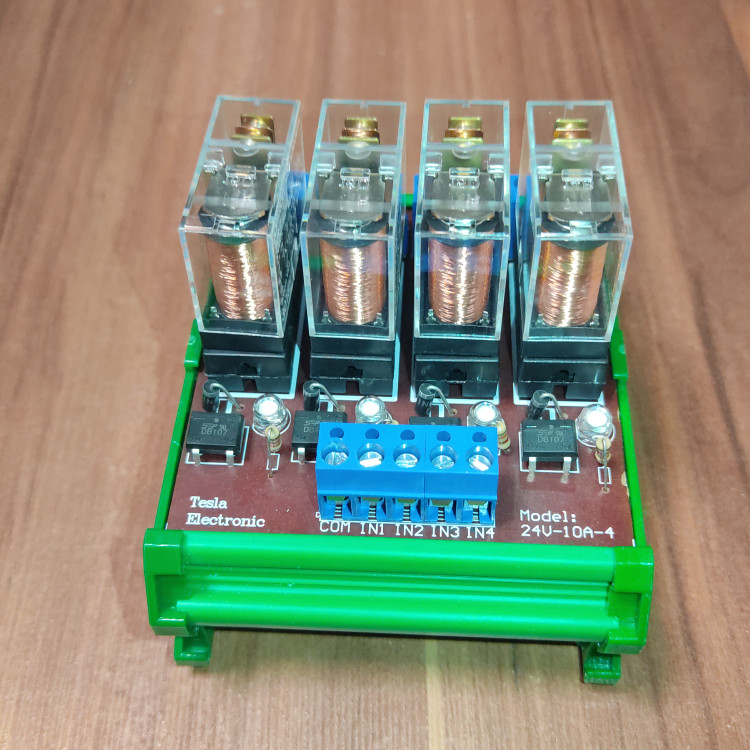 کارت رله 24 ولت 10 آمپر 4 کاناله مدل 24V-10A-4